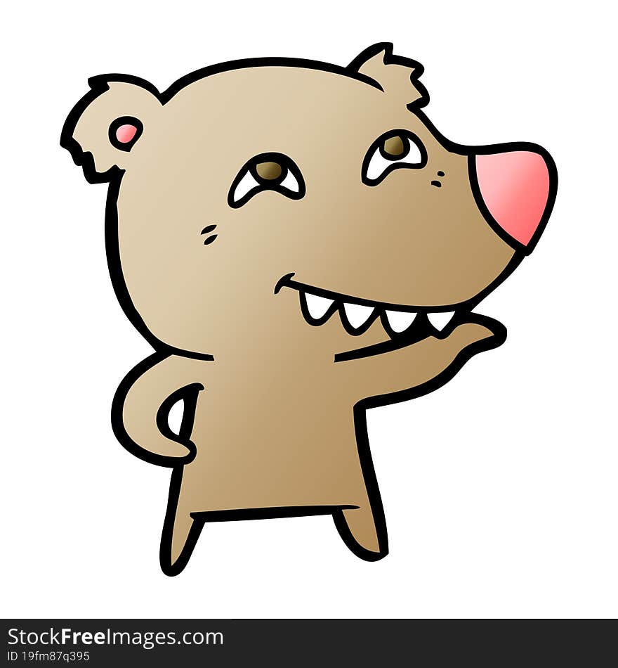 cartoon bear showing teeth. cartoon bear showing teeth