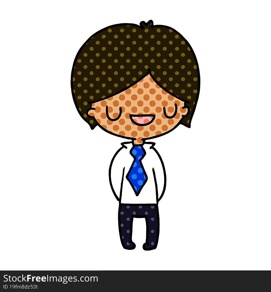 cartoon illustration of a kawaii cute boy. cartoon illustration of a kawaii cute boy