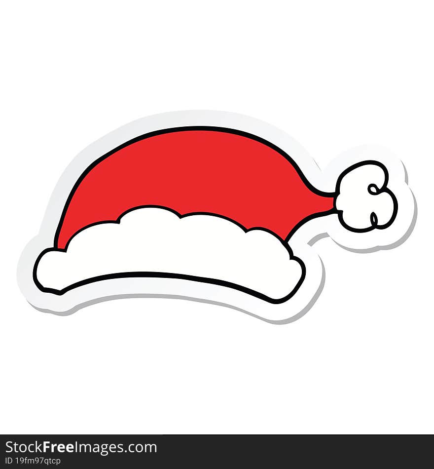 sticker of a cartoon christmas hat