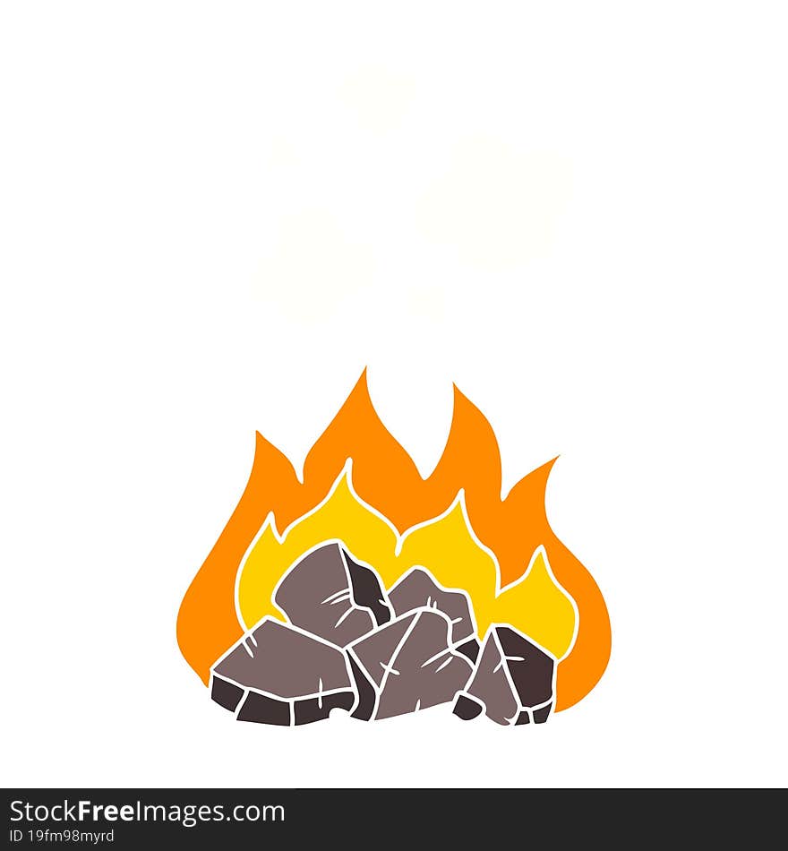 Flat Color Style Cartoon Hot Coals