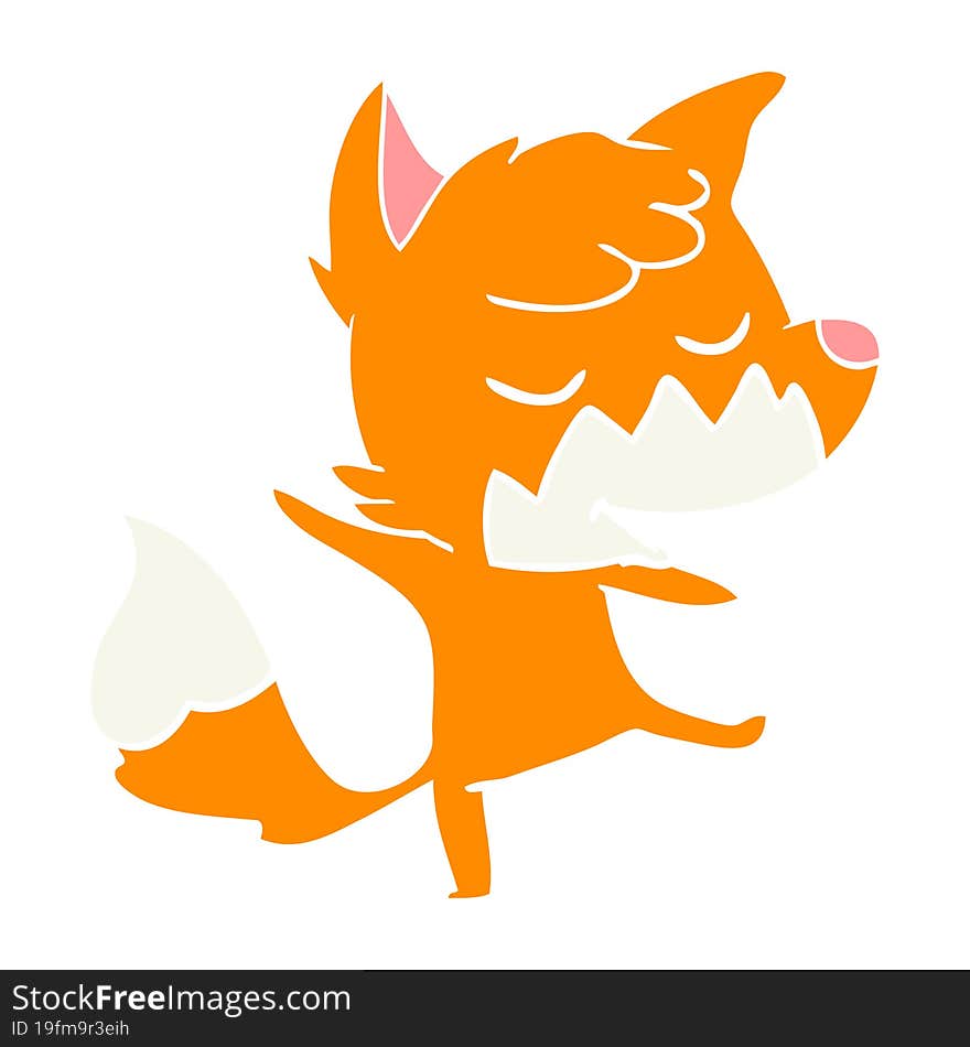 Friendly Flat Color Style Cartoon Fox