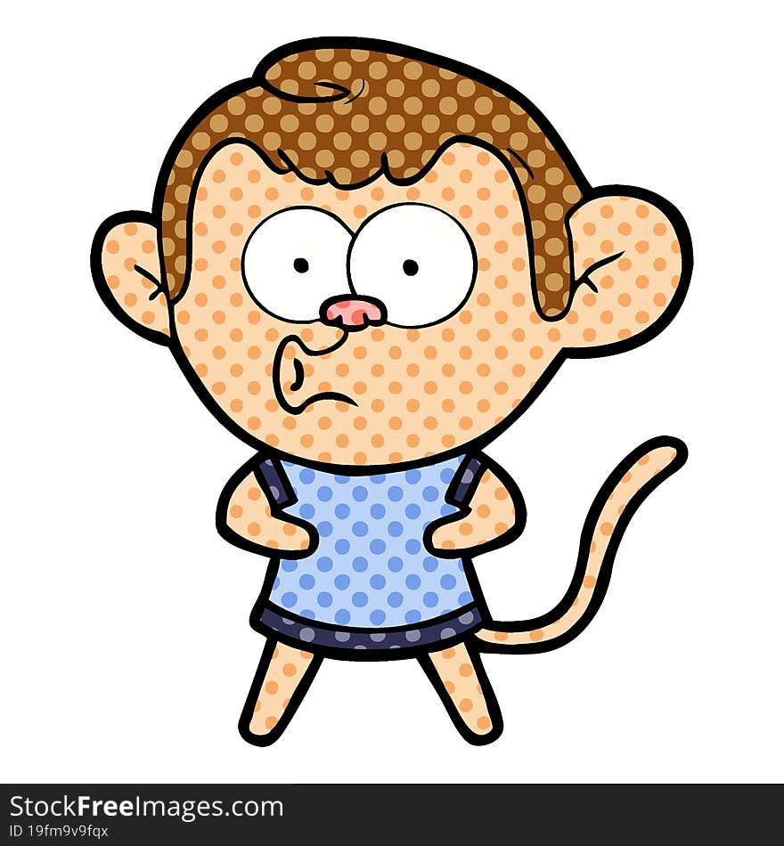 cartoon surprised monkey. cartoon surprised monkey