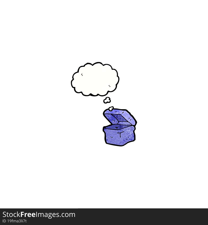 box cartoon character with thought bubble