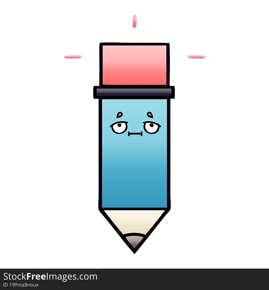 gradient shaded cartoon of a pencil