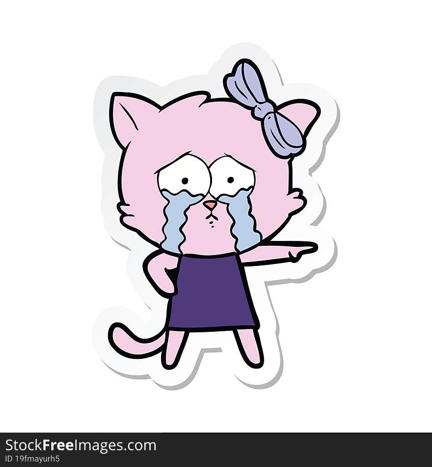 sticker of a cartoon cat