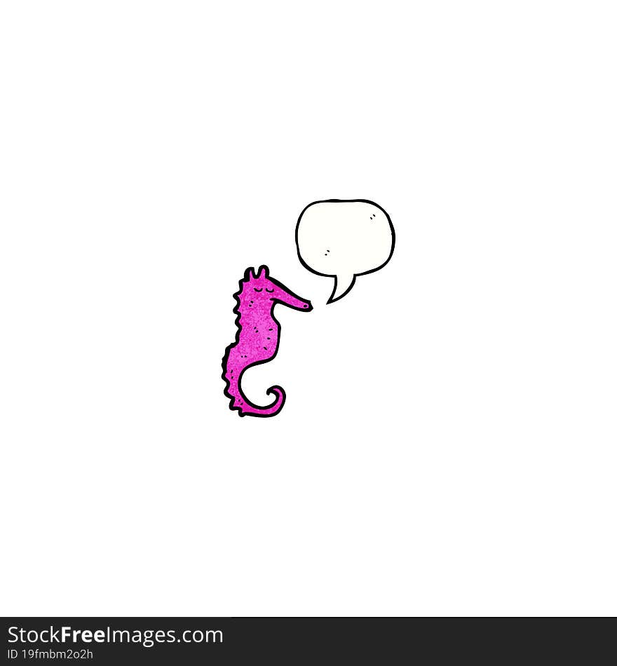 Cartoon Pink Sea Horse