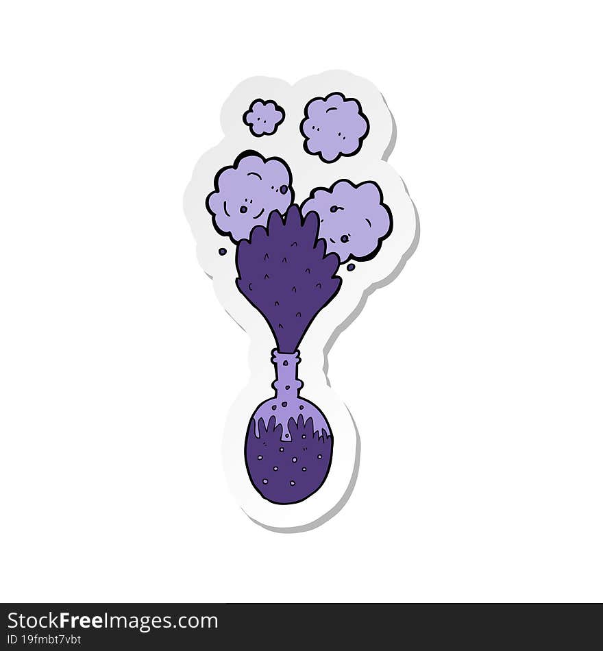 sticker of a cartoon exploding chemicals