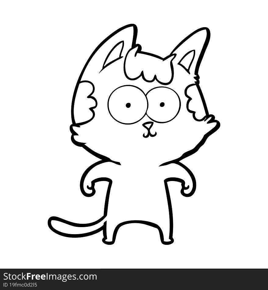 happy cartoon cat. happy cartoon cat