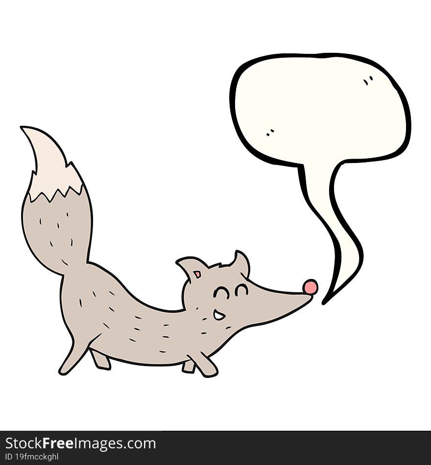 speech bubble cartoon little wolf