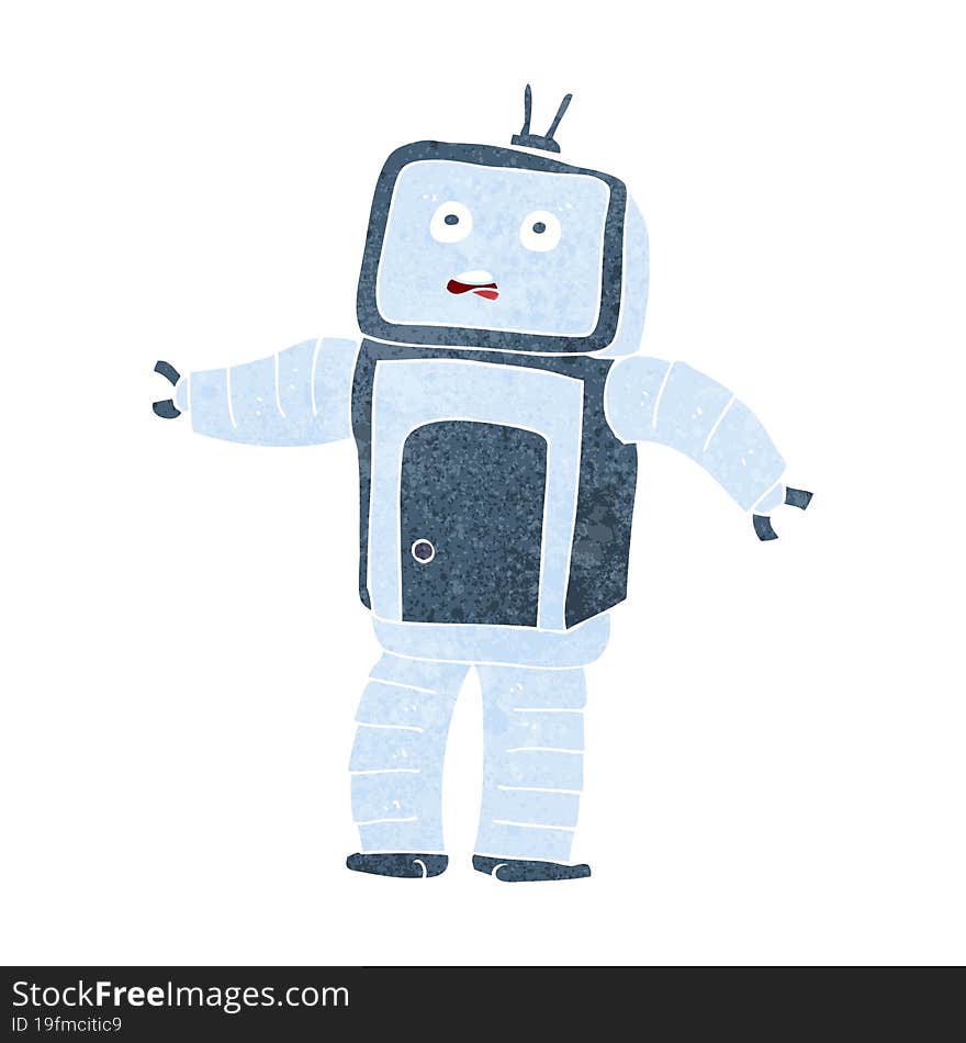 cartoon funny robot