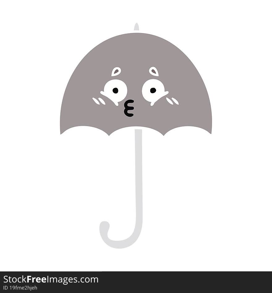 flat color retro cartoon umbrella