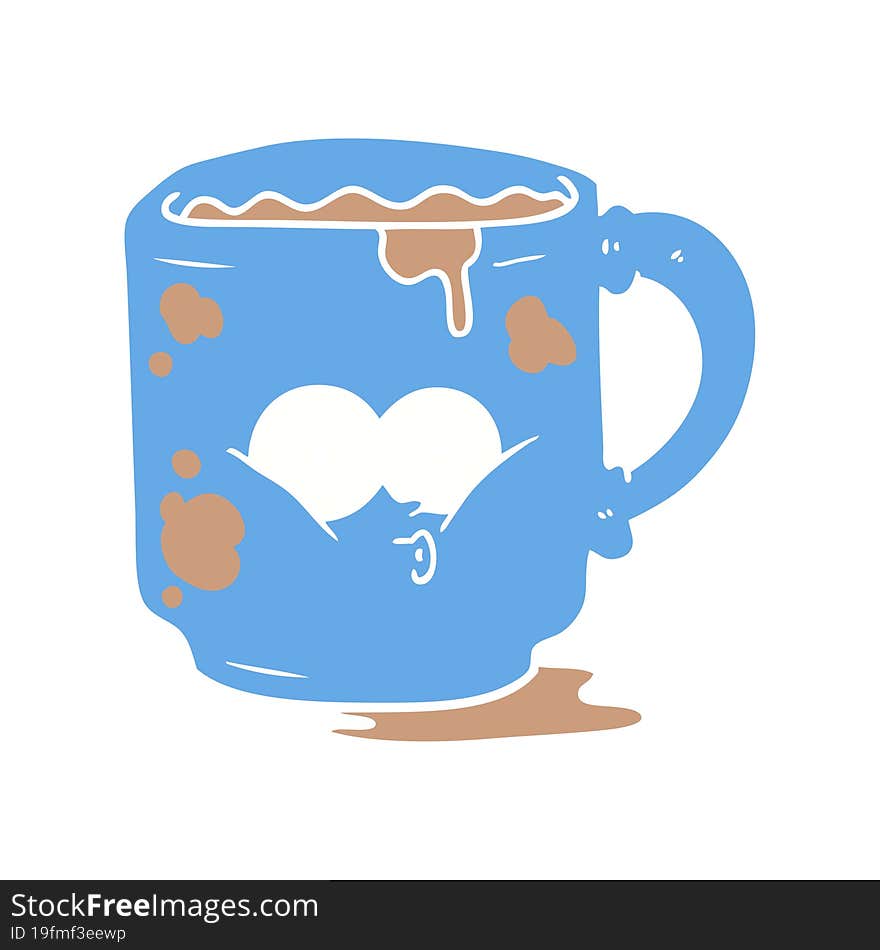 flat color style cartoon dirty office mug