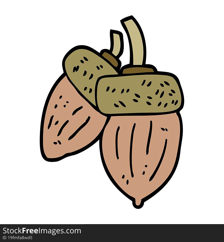 Cartoon Doodle Acorn