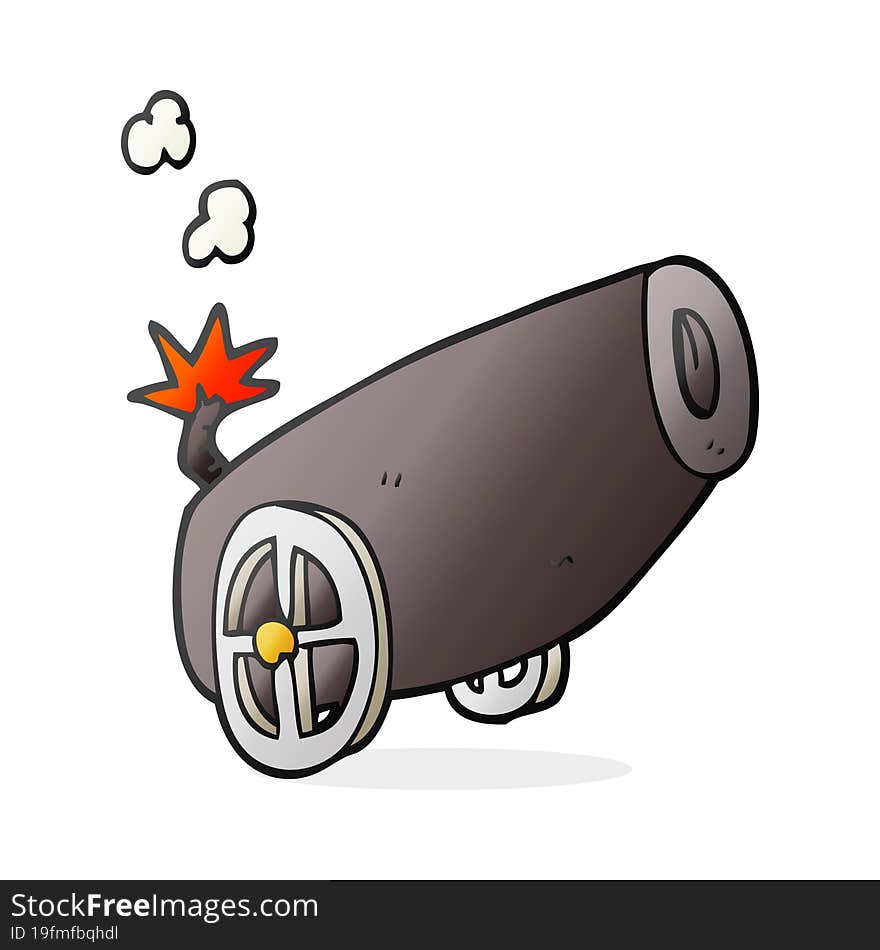 freehand drawn cartoon cannon