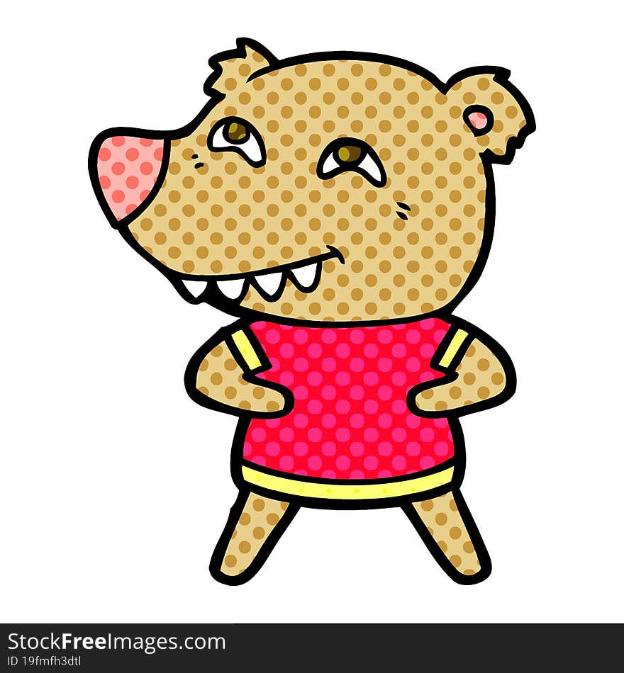 cartoon bear showing teeth. cartoon bear showing teeth