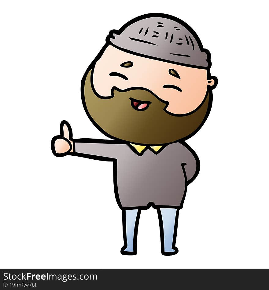 cartoon happy bearded man. cartoon happy bearded man