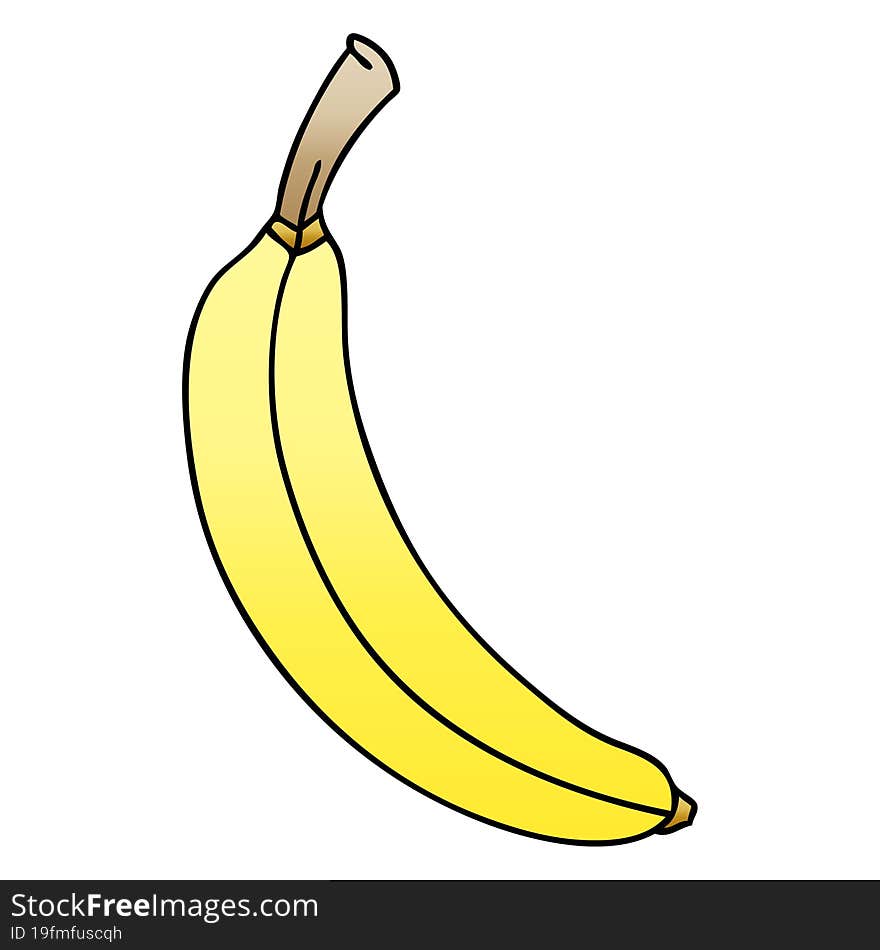 quirky gradient shaded cartoon banana