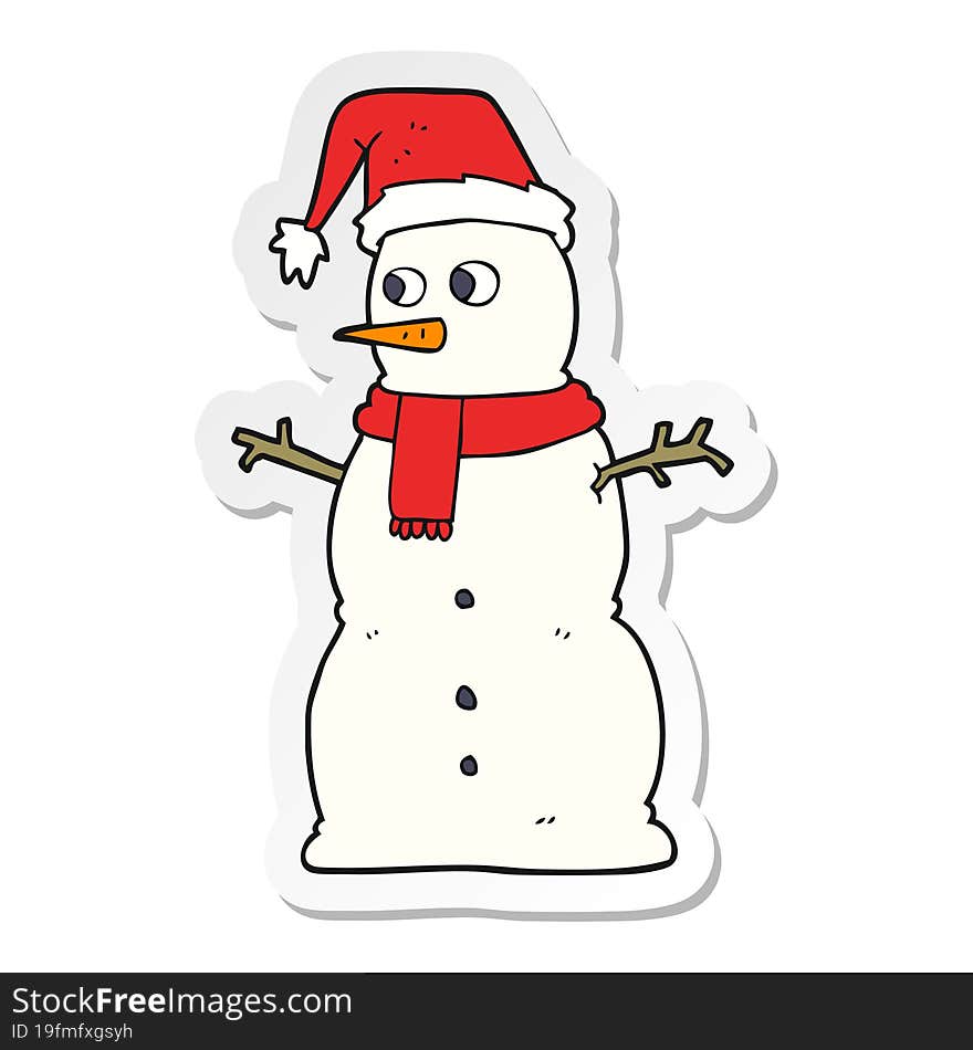 sticker of a cartoon snowman