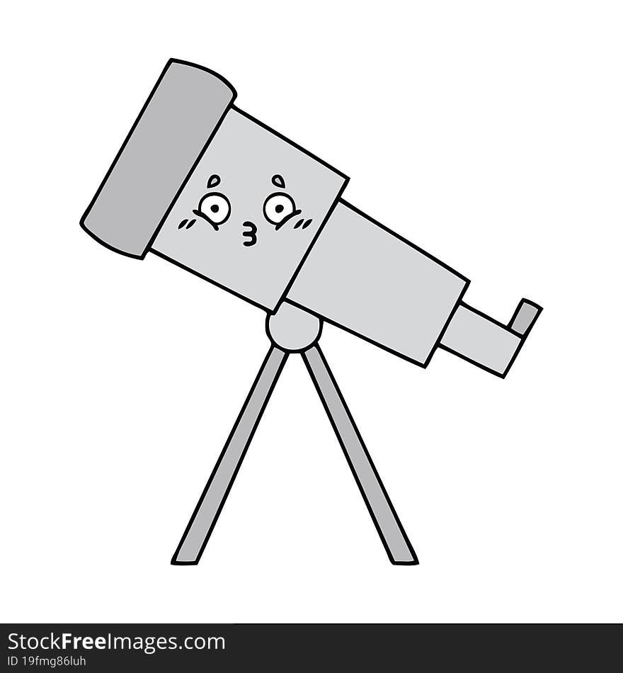 cute cartoon of a telescope. cute cartoon of a telescope