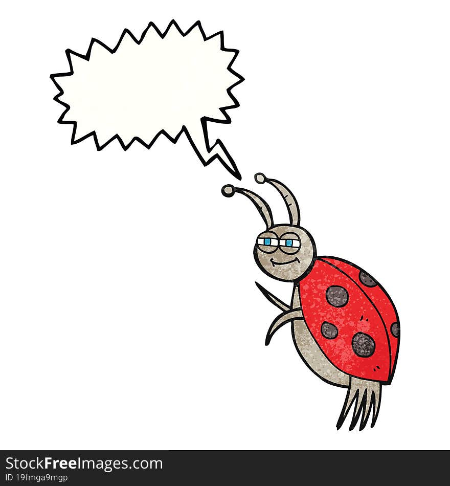 texture speech bubble cartoon ladybug