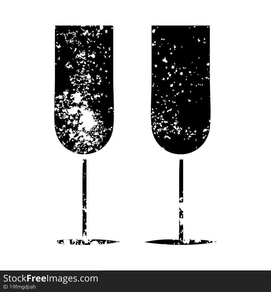 distressed symbol champagne flutes