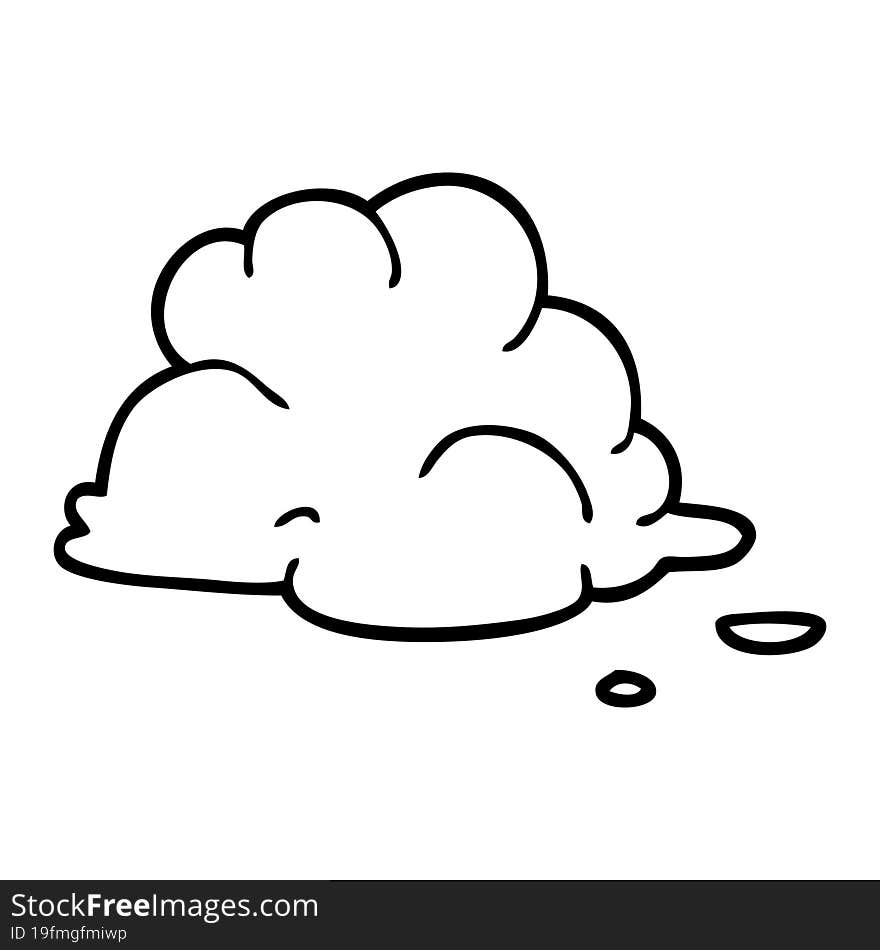 line drawing cartoon fluffy white clouds