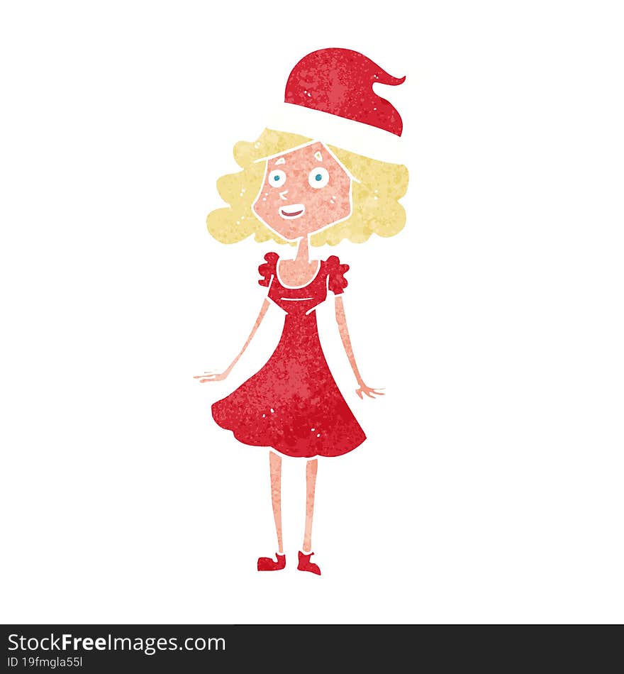 Cartoon Woman Dressed For Christmas