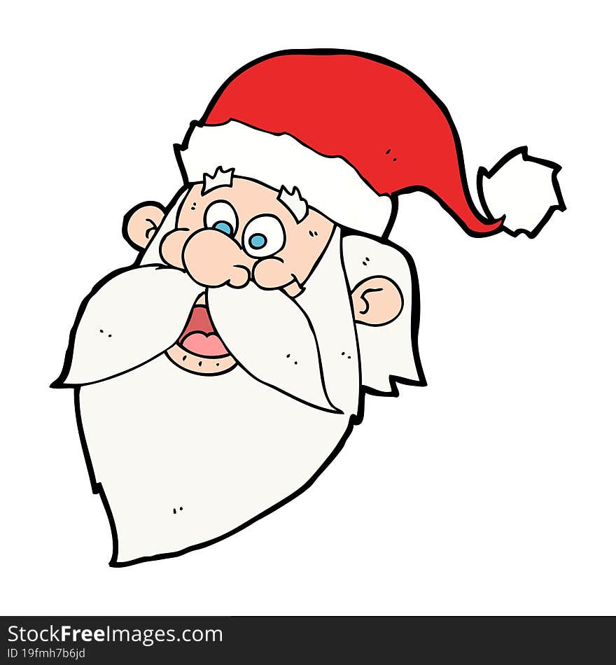 Cartoon Jolly Santa Claus Face