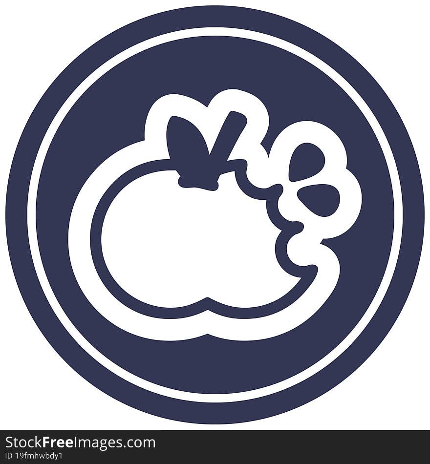 Bitten Apple Circular Icon