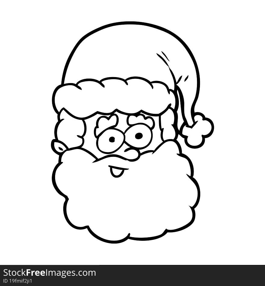 line drawing of a santa claus. line drawing of a santa claus