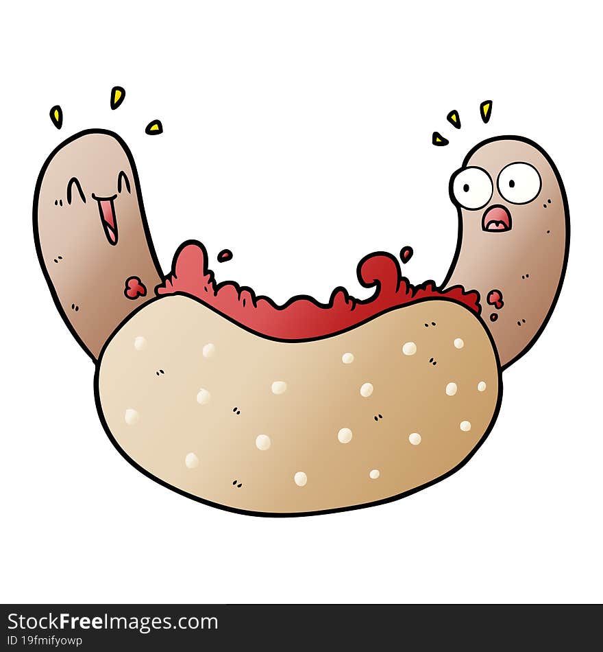 cartoon hotdog. cartoon hotdog