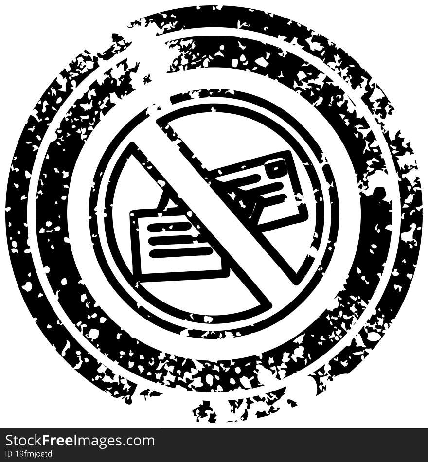 no mail distressed icon symbol