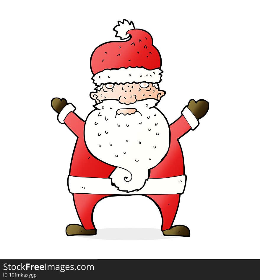 cartoon ugly santa claus