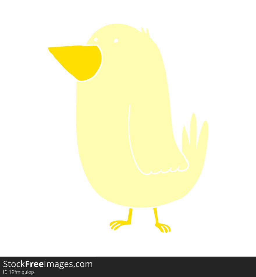 Flat Color Style Cartoon Bird