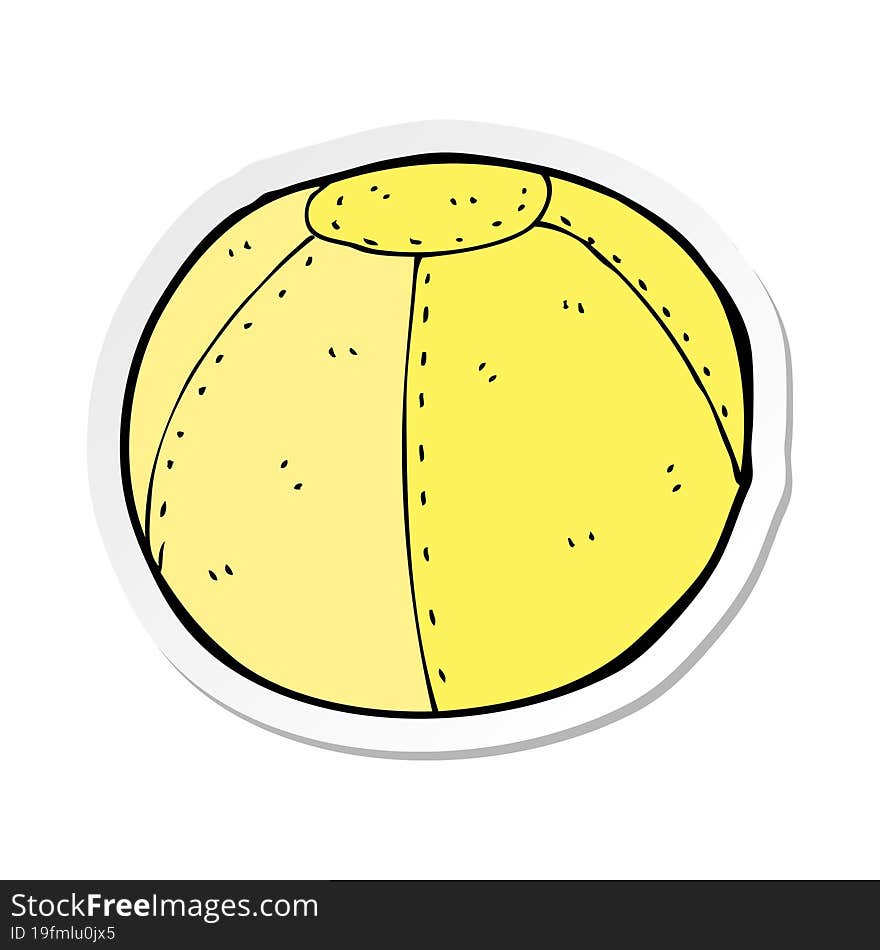 Sticker Of A Cartoon Stitched Football