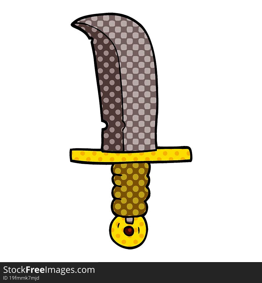 cartoon doodle dagger