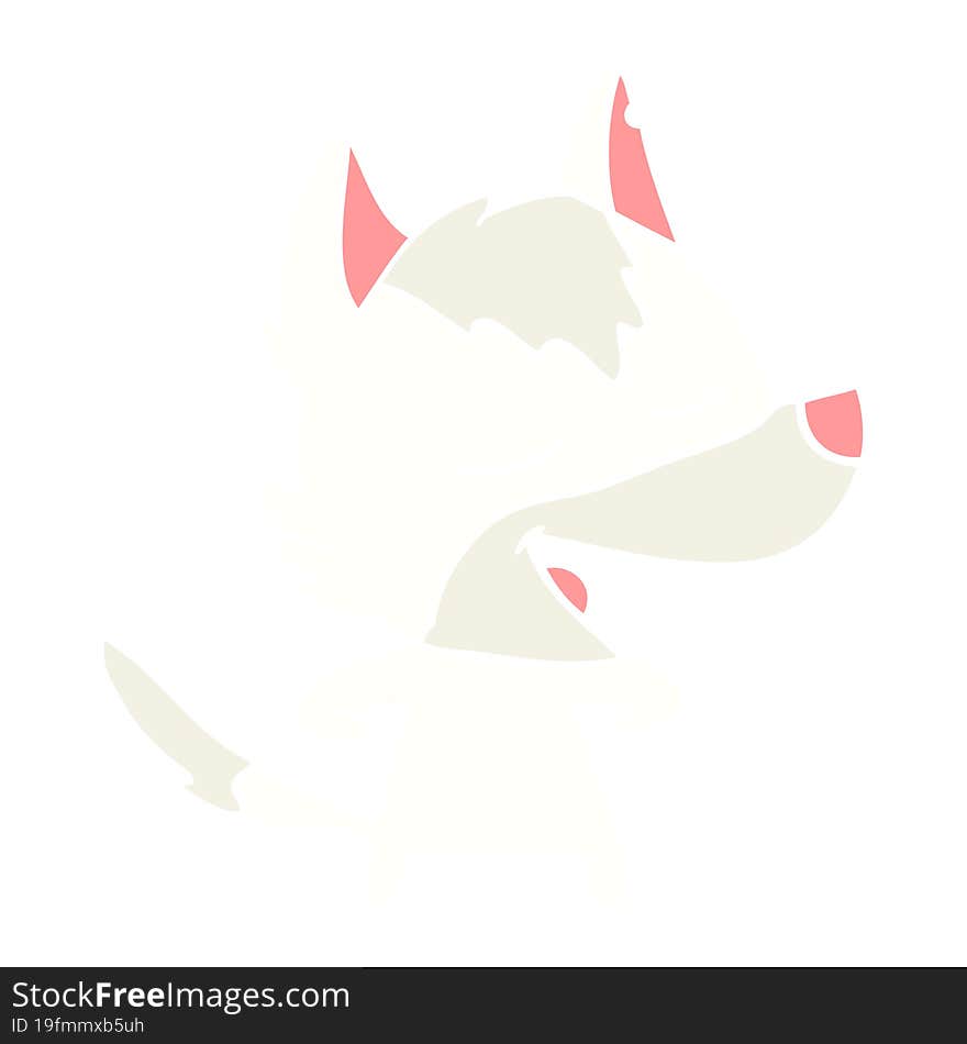 flat color style cartoon wolf laughing