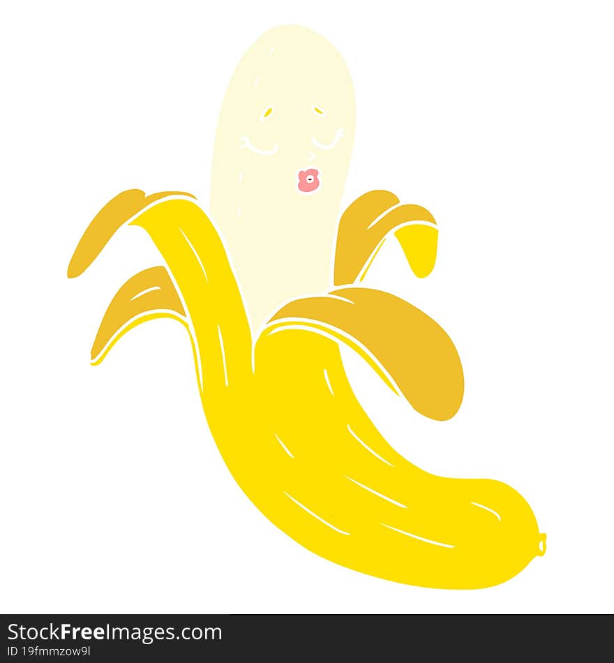 flat color style cartoon best quality organic banana