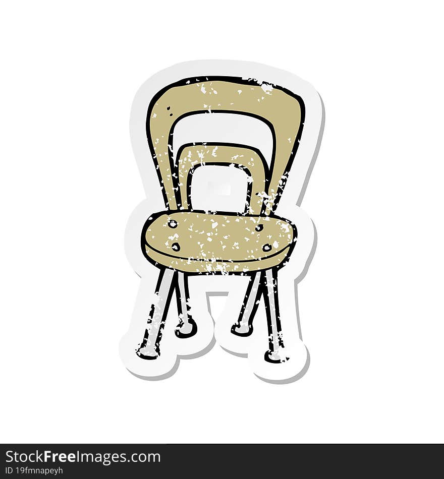 retro distressed sticker of a cartoon chair