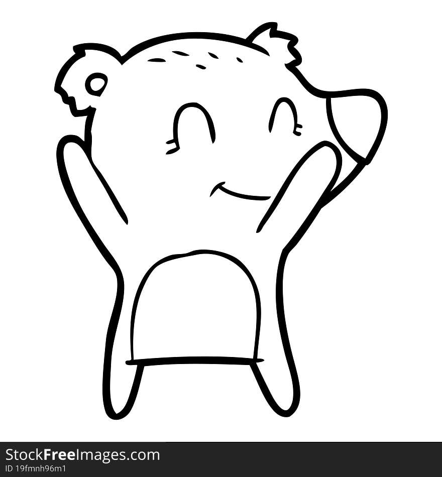 smiling bear cartoon. smiling bear cartoon