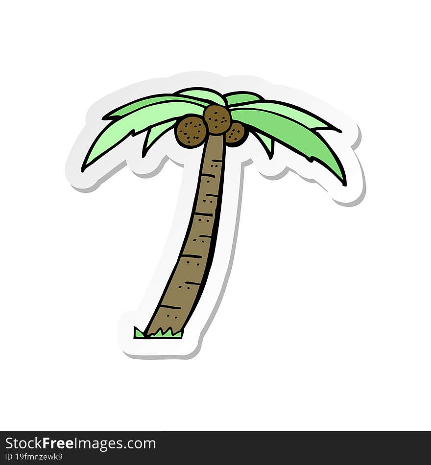 sticker of a cartoon palm tree