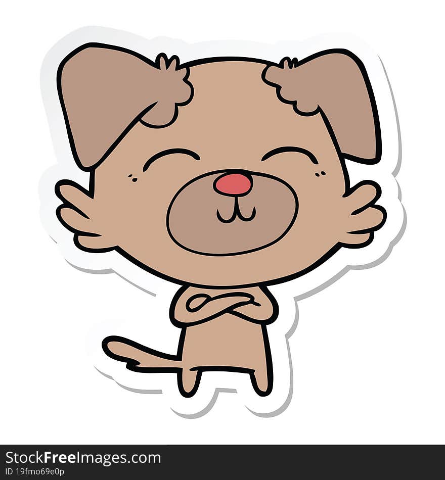 sticker of a cartoon dog