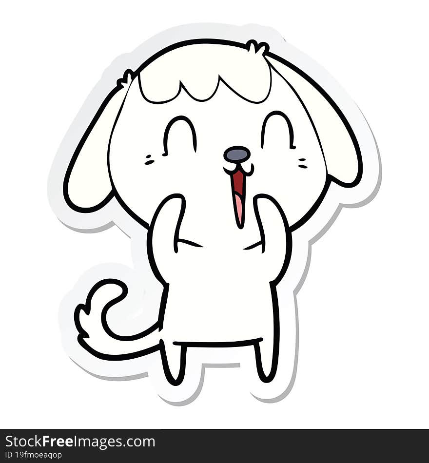 sticker of a cute cartoon dog