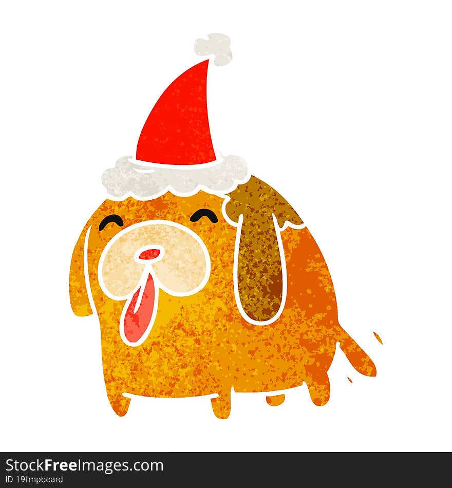 Christmas Retro Cartoon Of Kawaii Dog