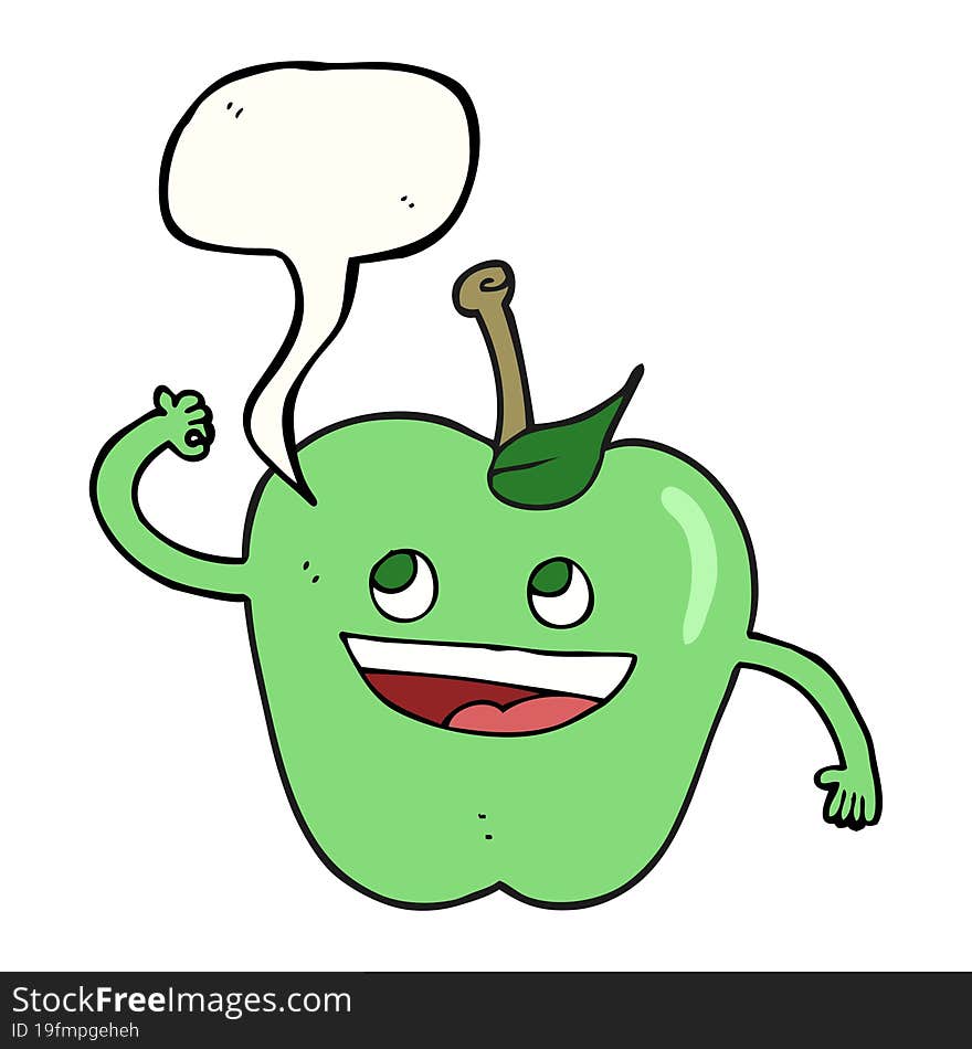 Speech Bubble Cartoon Apple