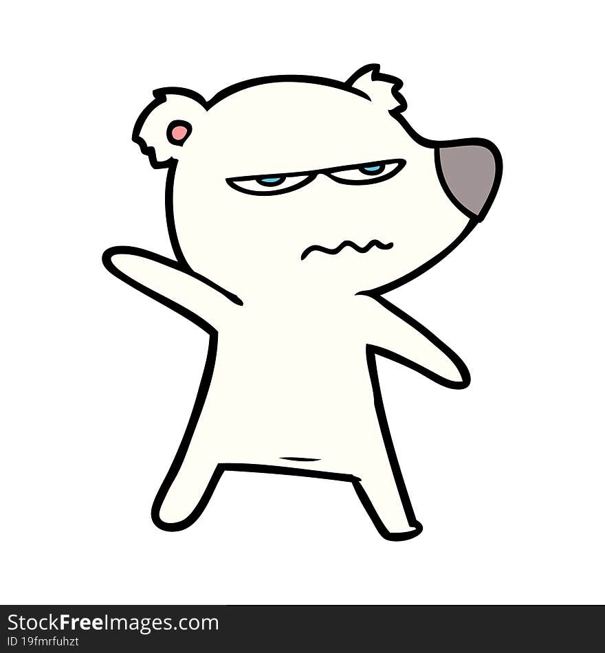 angry bear polar cartoon pointing. angry bear polar cartoon pointing