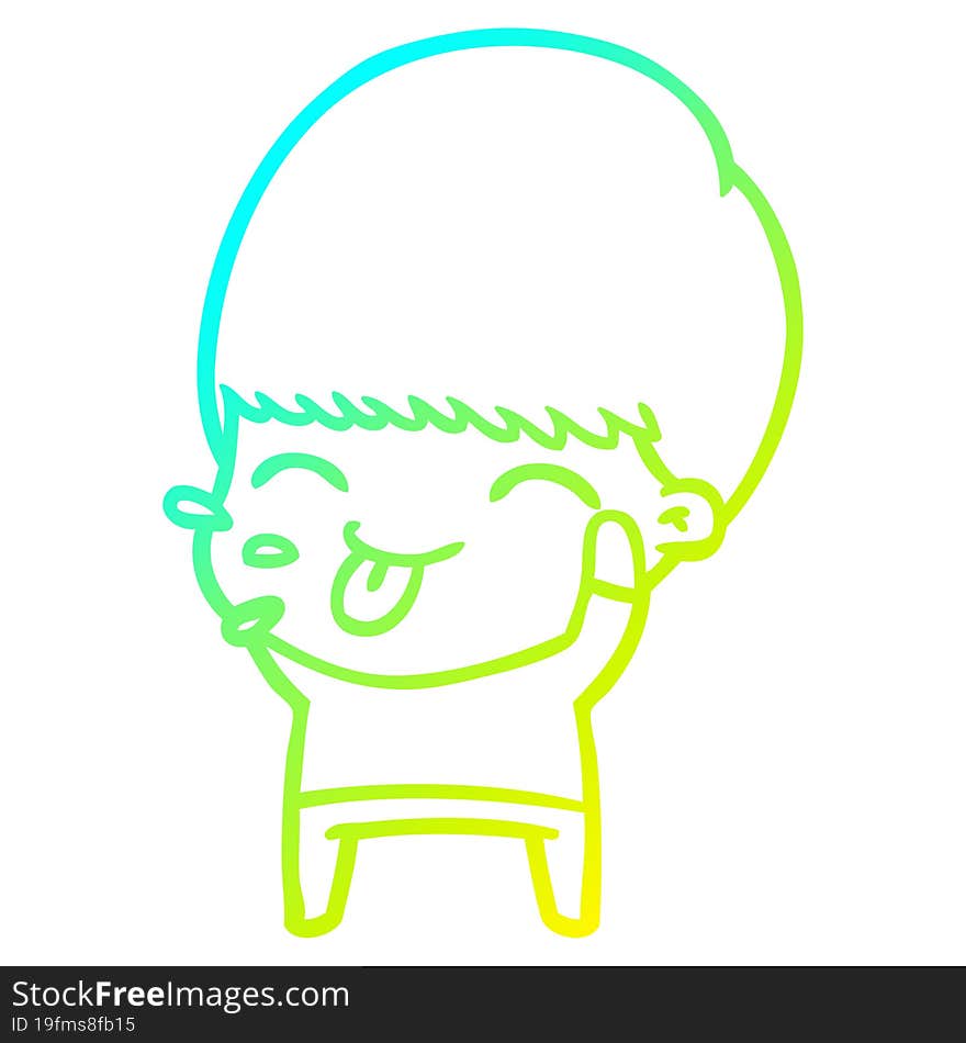 cold gradient line drawing cartoon calm boy