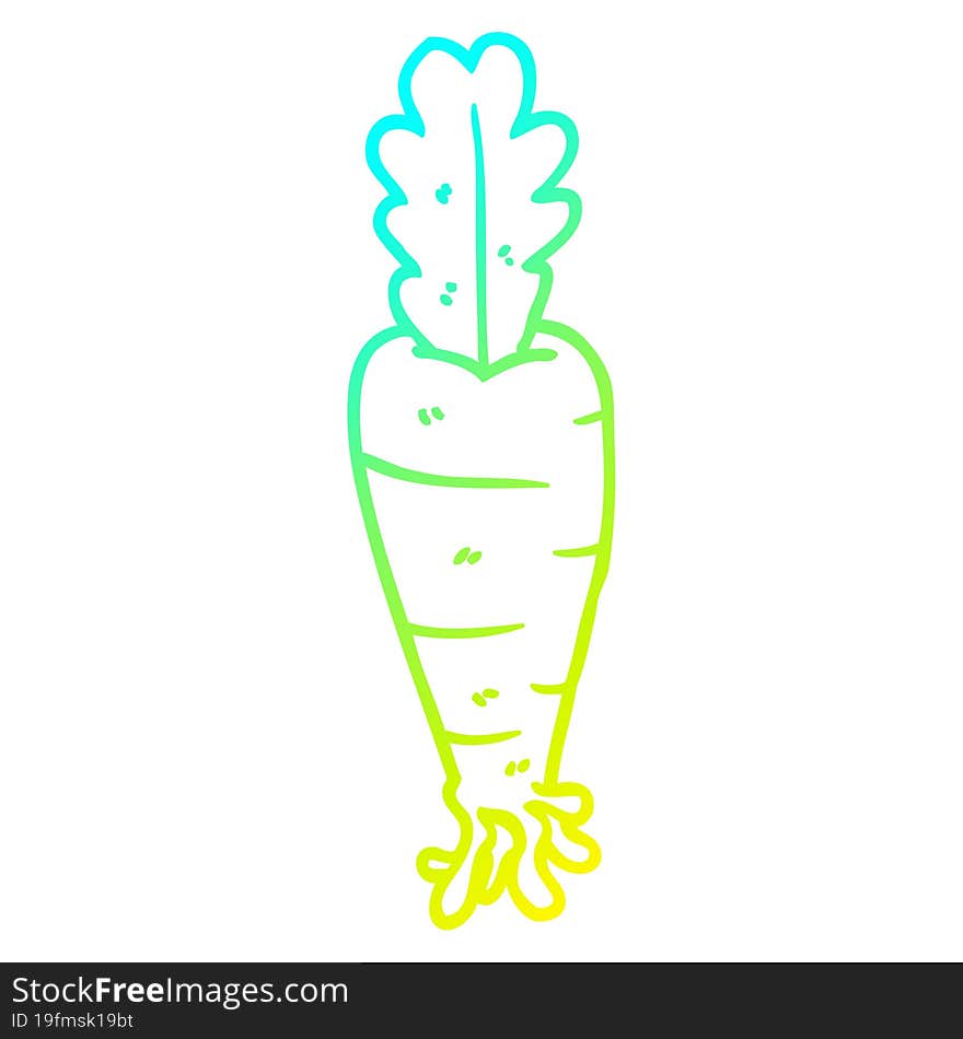 Cold Gradient Line Drawing Cartoon Parsnip