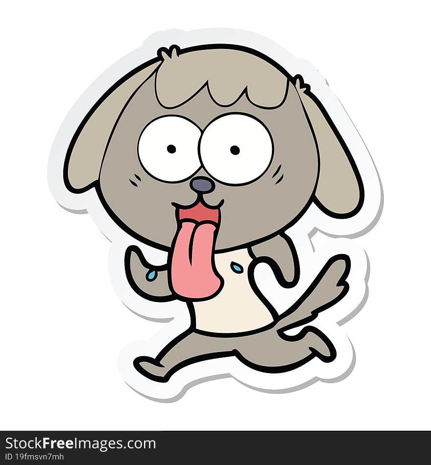 sticker of a cute cartoon dog