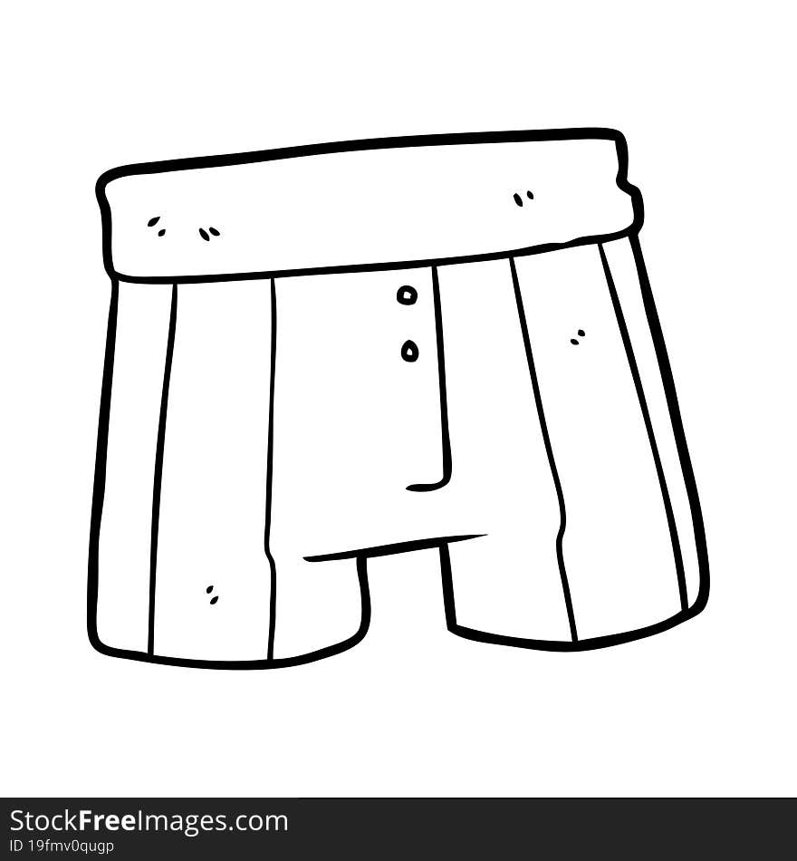 line drawing of a boxer shorts. line drawing of a boxer shorts